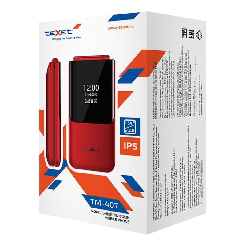 Мобильный телефон Texet TM-407 красный