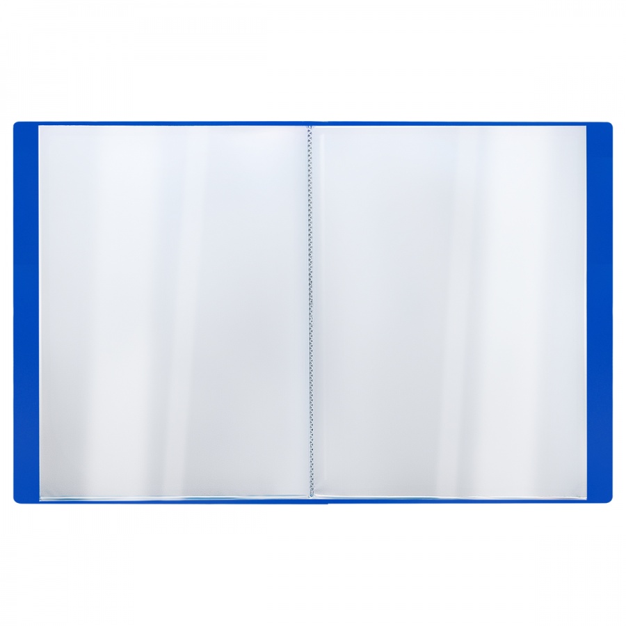 Папка файловая 80 вкладышей Стамм &quot;Стандарт&quot; (А4, пластик, 30мм, 800мкм) синяя (ММ-30633)