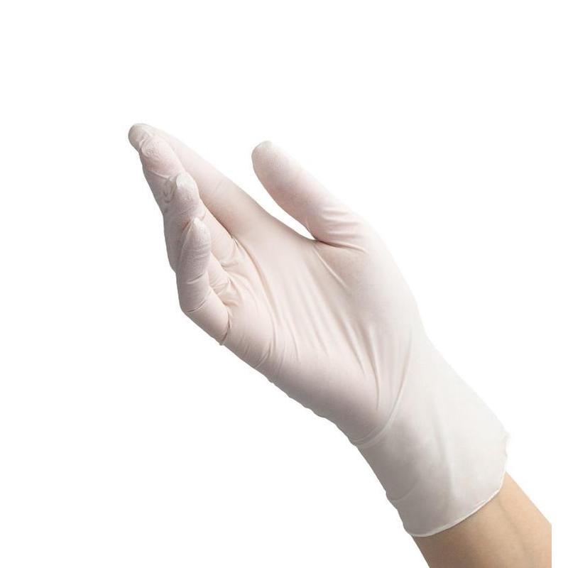 Перчатки одноразовые нитриловые смотровые Benovy, нестерильные, неопудренные, размер M (7-8), белые, 50 пар