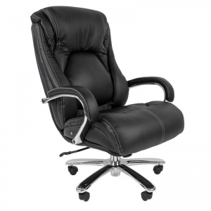 Кресло руководителя Chairman 402, кожа черная, металл