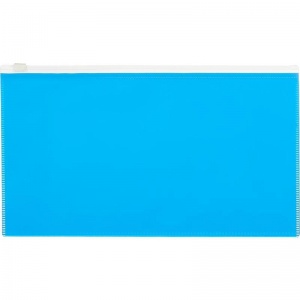 Папка-конверт на молнии Attache Color (148x265мм, 160мкм, пластик) голубая, 1шт.