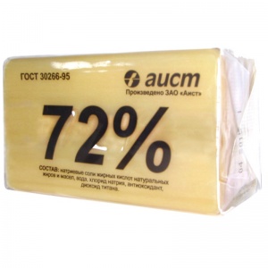 Мыло кусковое хозяйственное 72% Аист "Классическое", 200г, в упаковке (4304010046), 48шт.