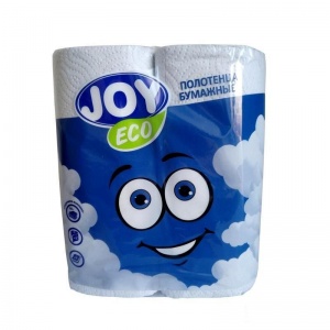 Полотенца бумажные 2-слойные Joy Eco, рулонные с тиснением, 2 рул/уп