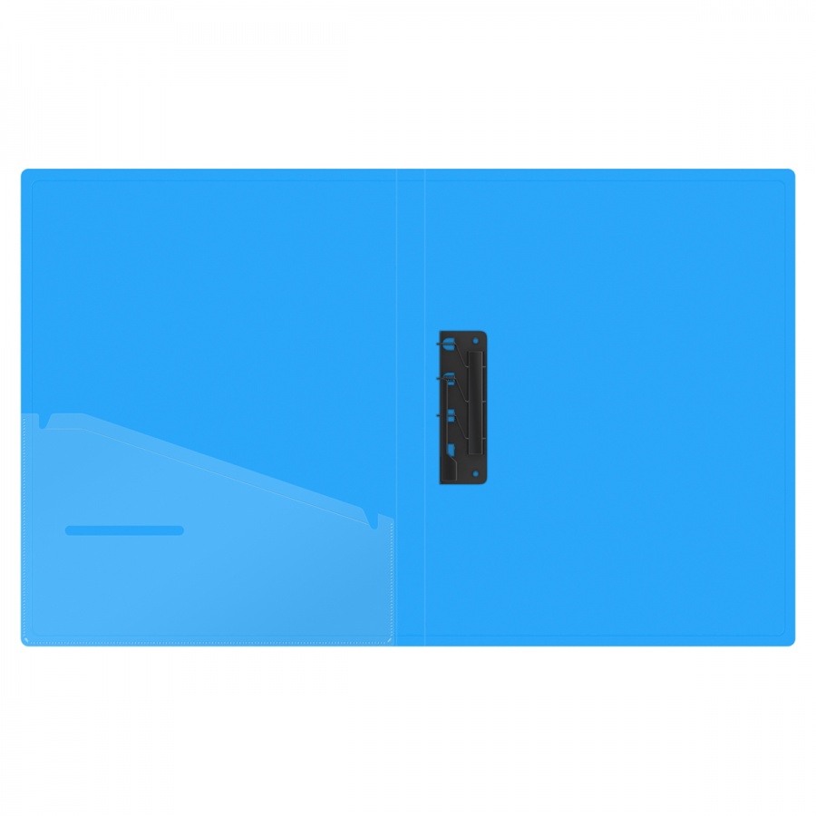 Папка с зажимом Berlingo Neon (А4, 17мм, 1000мкм, D-кольца), голубой неон (FSc_A4393)