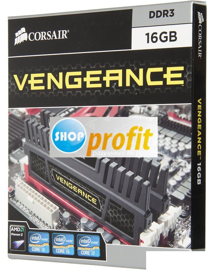 Модуль памяти (комплект) DIMM 2x16Gb Corsair Vengeance CMZ16GX3M2A1600C10, DDR3, 1600MHz, Retail (CMZ16GX3M2A1600C10)