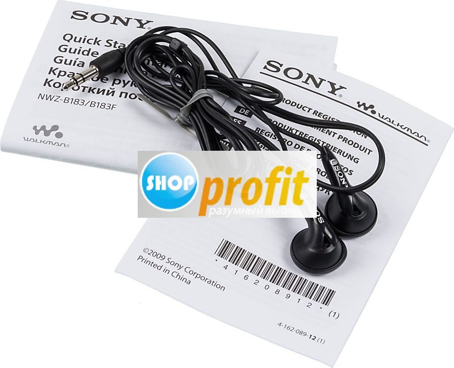 Портативный плеер Sony NWZ-B183FB.EE flash, 4Гб, черный (NWZB183FB.EE)