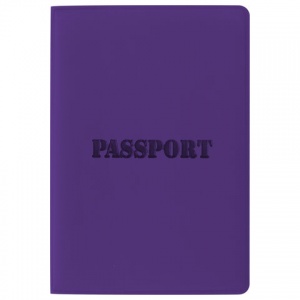 Обложка для паспорта Staff, мягкий полиуретан, тиснение "Паспорт", фиолетовая, 5шт. (237608)