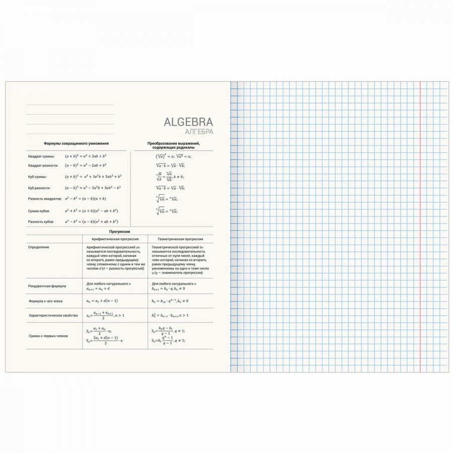 Тетрадь предметная для работ по алгебре Brauberg &quot;Shade&quot; (А5, 48л, клетка, мелованный картон) 20шт. (404261)