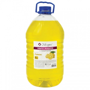 Мыло жидкое Мелодия "Лимон", с глицерином, 5000мл, ПЭТ-бутыль, 1шт.