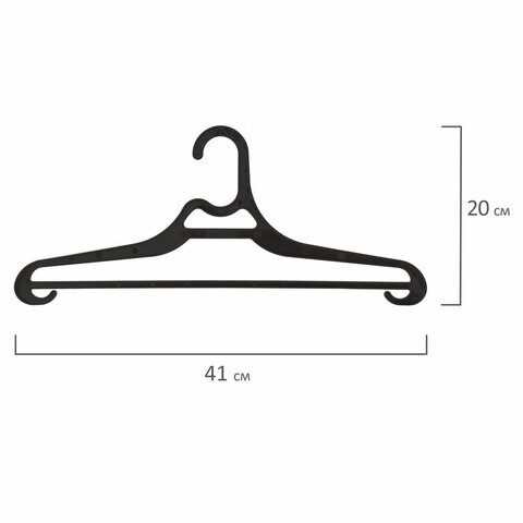 Вешалка-плечики пластиковая Brabix, размер 46-50, длина 41см, черный, 70шт. (601654)