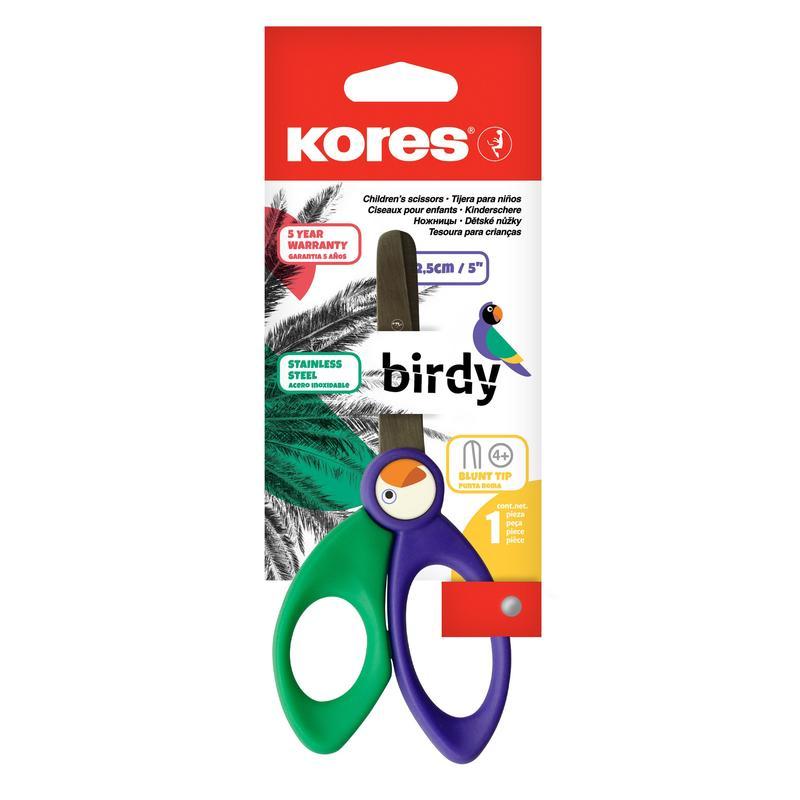 Ножницы детские Kores Birdy, 125мм, универсальные, 24шт.