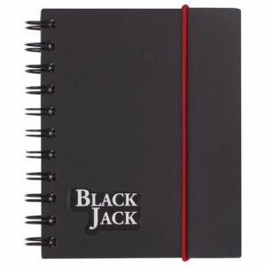Блокнот 150л, А6 Brauberg "Black Jack", клетка, спираль сбоку, пластиковая обложка (125388), 16шт.