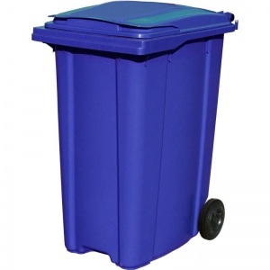 Контейнер-бак для мусора 360л, пластик, на 2-х колесах с крышкой, синий
