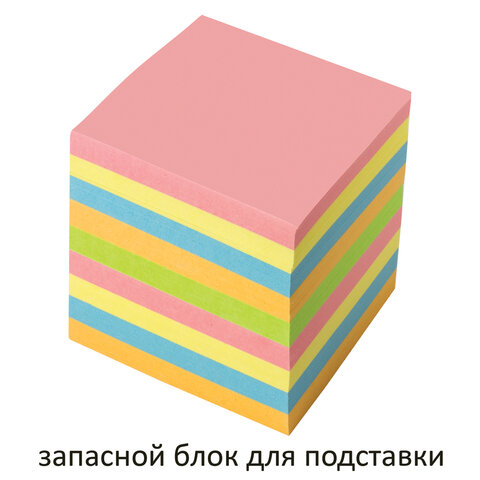 Блок-кубик для записей Офисмаг, 90x90x90мм, непроклеенный, цветной (124444), 12шт.
