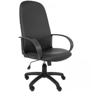 Кресло руководителя Русские кресла 179, экокожа черная, пластик черный (НФ-00000640)