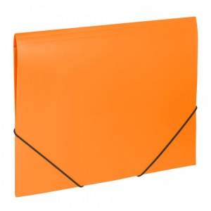 Папка на резинках пластиковая Brauberg Office (А4, до 300 листов) оранжевый (228084), 50шт.