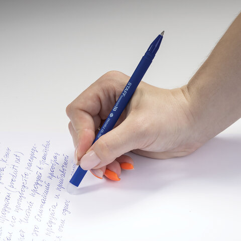 Ручка гелевая стираемая Staff Erase (0.35мм, синяя, прорезиненный корпус) 24шт. (143656)