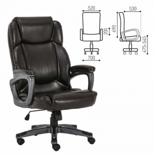Кресло руководителя Brabix Premium "Favorite EX-577", пружинный блок, рециклир.кожа коричневая (531936)