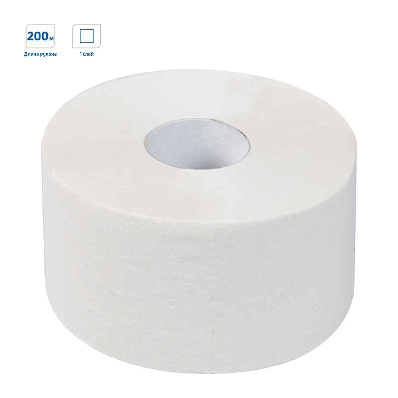Бумага туалетная для диспенсера 1-слойная OfficeClean Professional, серая, 200м, 12 рул/уп (254459)