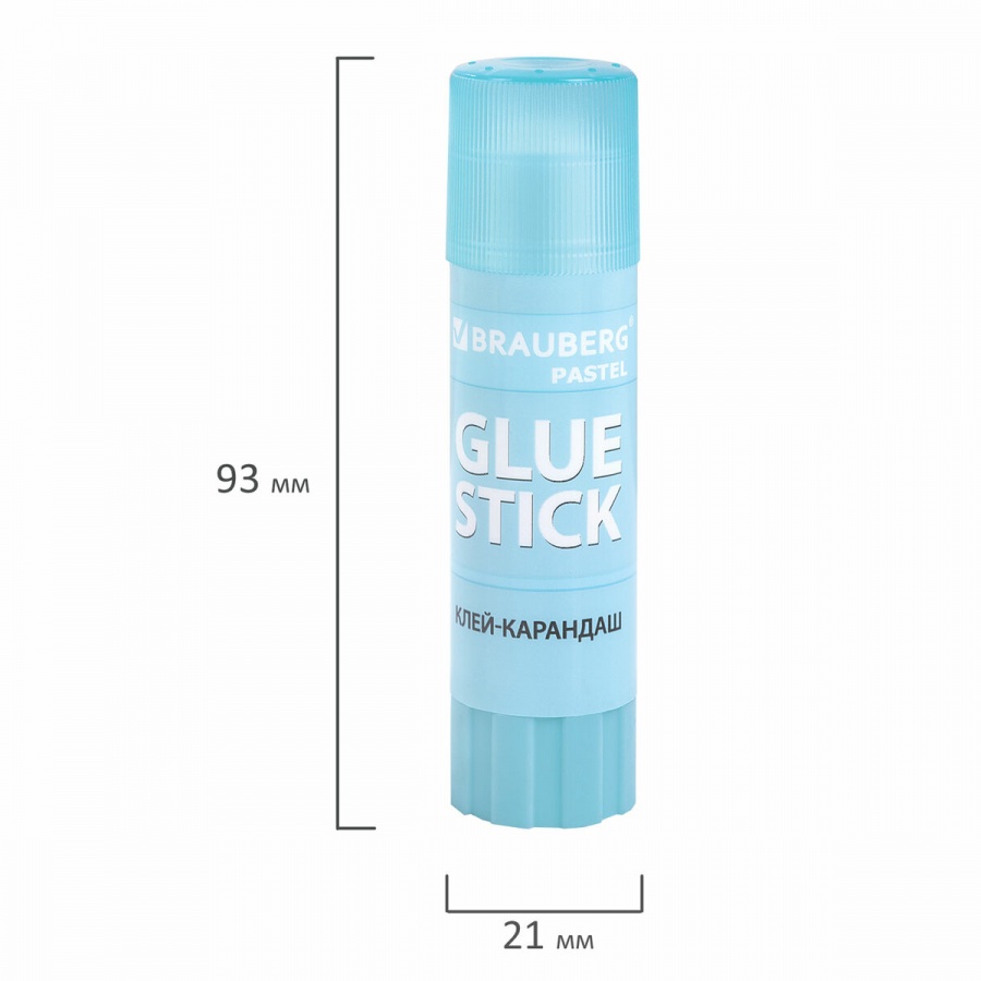 Клей-карандаш Brauberg Pastel, 15г, 4шт., 12 уп. (271250)