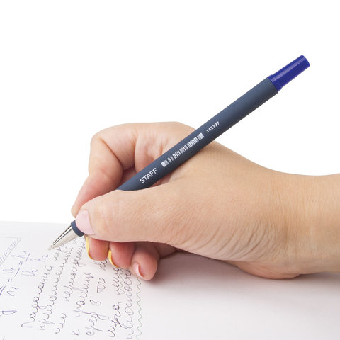 Ручка шариковая Staff (0.35мм, синий цвет чернил, корпус прорезиненный) 1шт. (142397)