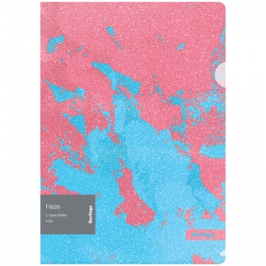 Папка-уголок Berlingo "Haze" (А4, 200мкм, пластик) розовая/голубая, рисунок с эффектом блесток, 12шт. (LFG_A4923)