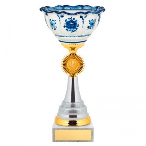 Кубок керамическая чаша "Российские традиции" (высота 35.5см) основание мрамор