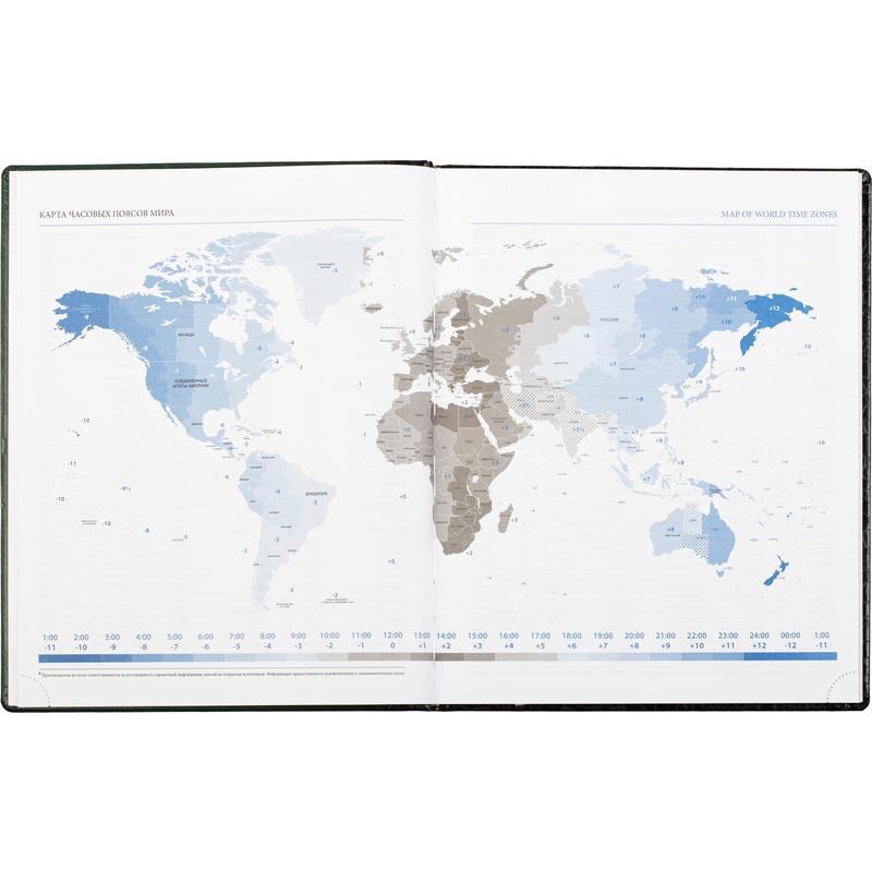 Еженедельник датированный на 2022 год А4 Attache (80 листов) обложка кожзам, зеленый (215х265 мм)