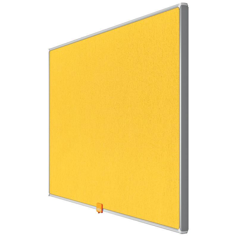 Доска текстильная фетровая Nobo (71х40см, алюминиевая рамка, желтая)