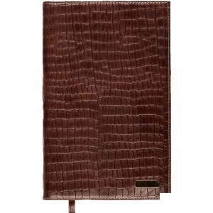 Ежедневник недатированный 160x250мм Boncarnet Prestige Croco (190 листов) обложка кожа, коричневая (160x250мм)