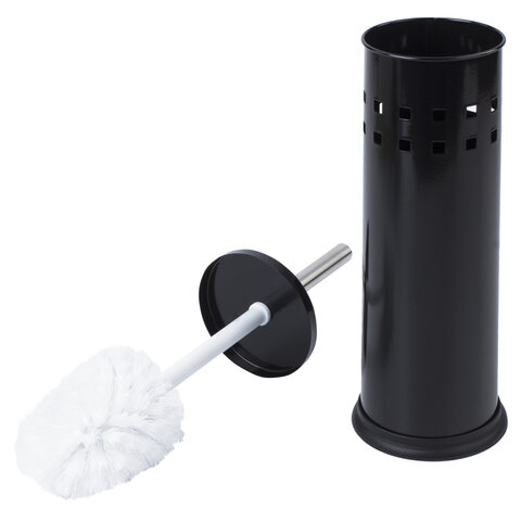 Ершик для туалета с подставкой Лайма, металл, черный глянцевый (604960)