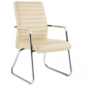 Конференц-кресло EChair 806 VPU, кожзам бежевый, хром, 4шт.