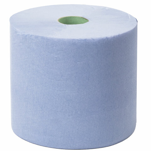 Протирочная бумага в рулонах Лайма W1/W2 Premium, 2-слойная синяя, 4 рулона по 667 листов (112512)