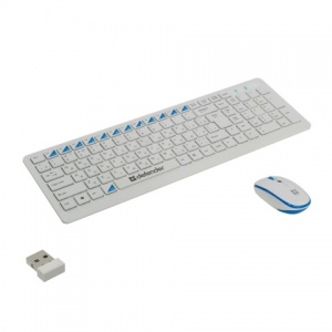 Набор клавиатура+мышь Defender Skyline 895 Nano, беспроводной, USB, белый (45895)