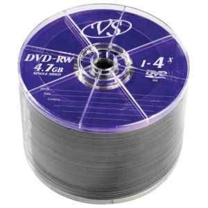Оптический диск DVD-RW VS 4.7Gb, 4x, bulk, 50шт.
