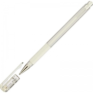 Ручка гелевая Pentel Hybrid Gel Grip (0.4мм, белый, резиновая манжетка) 12шт. (K118-LW)