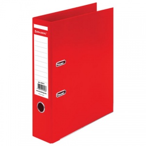 Папка с арочным механизмом Brauberg Extra (75мм, А4, двусторонний пластик) красная (228572)