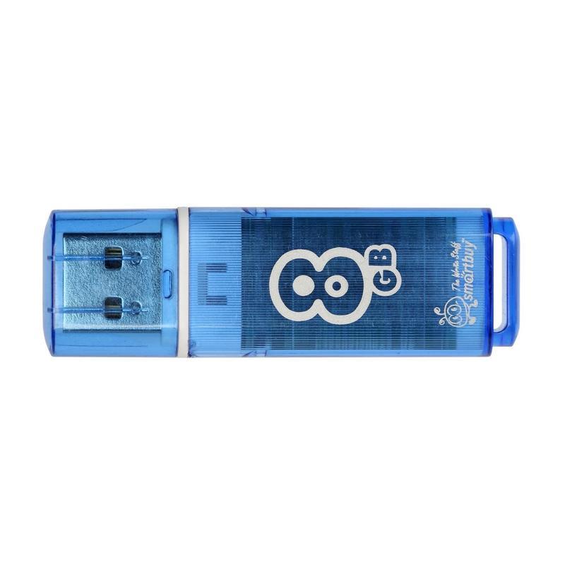 Флэш-диск USB 8Gb SmartBuy Glossy, голубой, 180шт.