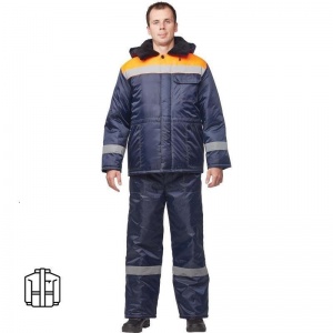 Спец.одежда Куртка зимняя мужская з32-КУ с СОП, синий/оранжевый, оксфорд (размер 48-50, рост 170-176)