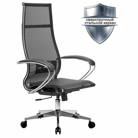 Кресло руководителя Metta К-7, прочная сетка черная, хром