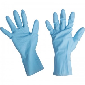 Перчатки защитные латексные Mapa Vital Eco 117, х/б напыление, размер 9 (L), синие, 1 пара
