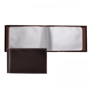 Визитница карманная Fabula Classic (на 40 визиток, натур.кожа, 110x70мм) коричневая (V.30.SH)