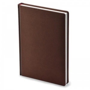 Ежедневник недатированный А5 Альт Velvet (136 листов) обложка кожзам, коричневая (146х206мм)