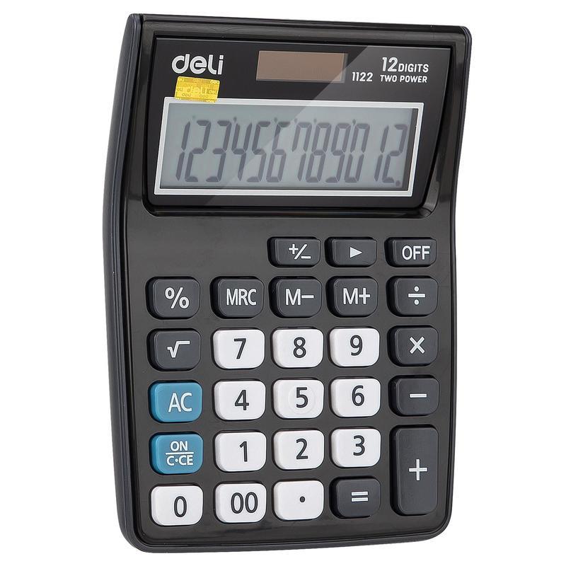Калькулятор карманный Deli E1122 (12-разрядный) серый
