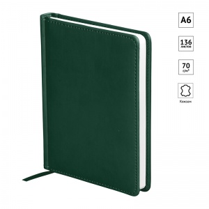 Ежедневник недатированный А6 OfficeSpace Winner (136 листов) обложка кожзам, зеленая (En6_12727)