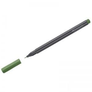 Ручка капиллярная Faber-Castell "Grip Finepen" (0.4мм, трехгранная) оливковая, 10шт. (151667)