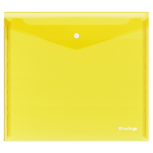 Папка-конверт на кнопке Berlingo No Secret (А5+, 200мкм) желтая (EFb_05005), 12шт.