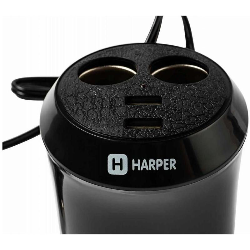 Разветвитель прикуривателя Harper DP-186, на 2 гнезда + 2 USB