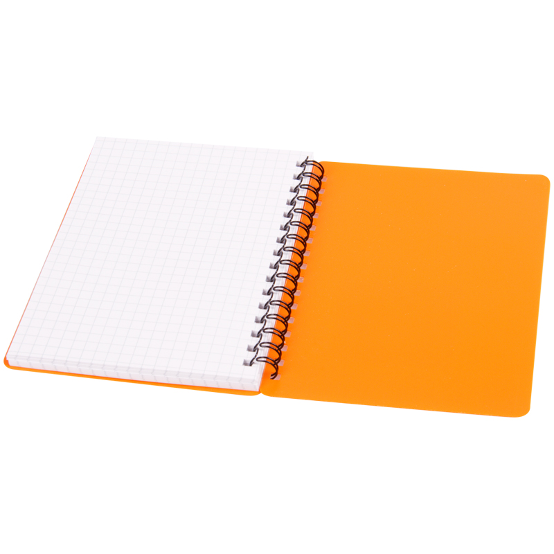 Записная книжка А6 OfficeSpace &quot;Neon&quot;, 60 листов, спираль, оранжевая пластиковая обложка, 3шт. (Зк6к60грП_35417)