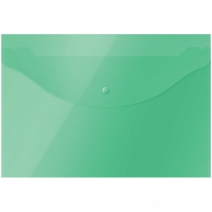 Папка-конверт на кнопке OfficeSpace (А4, 120мкм, пластик) зеленая (281218)